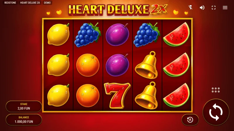 Heart Deluxe 2x - pelinäyttö 5x3-rullilla